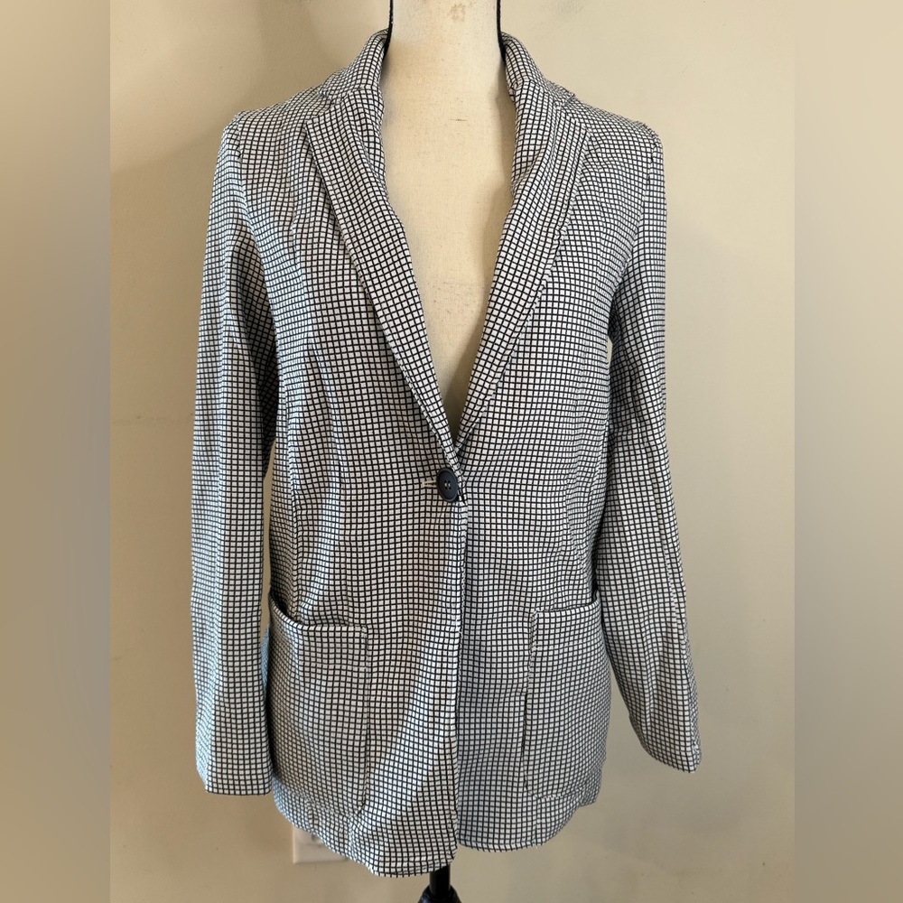 Max Studio blazer monochromatic black & white checkered plaid size medium